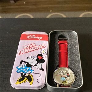 Disney Miss Fabulous Watch with Vibrant Red Strap